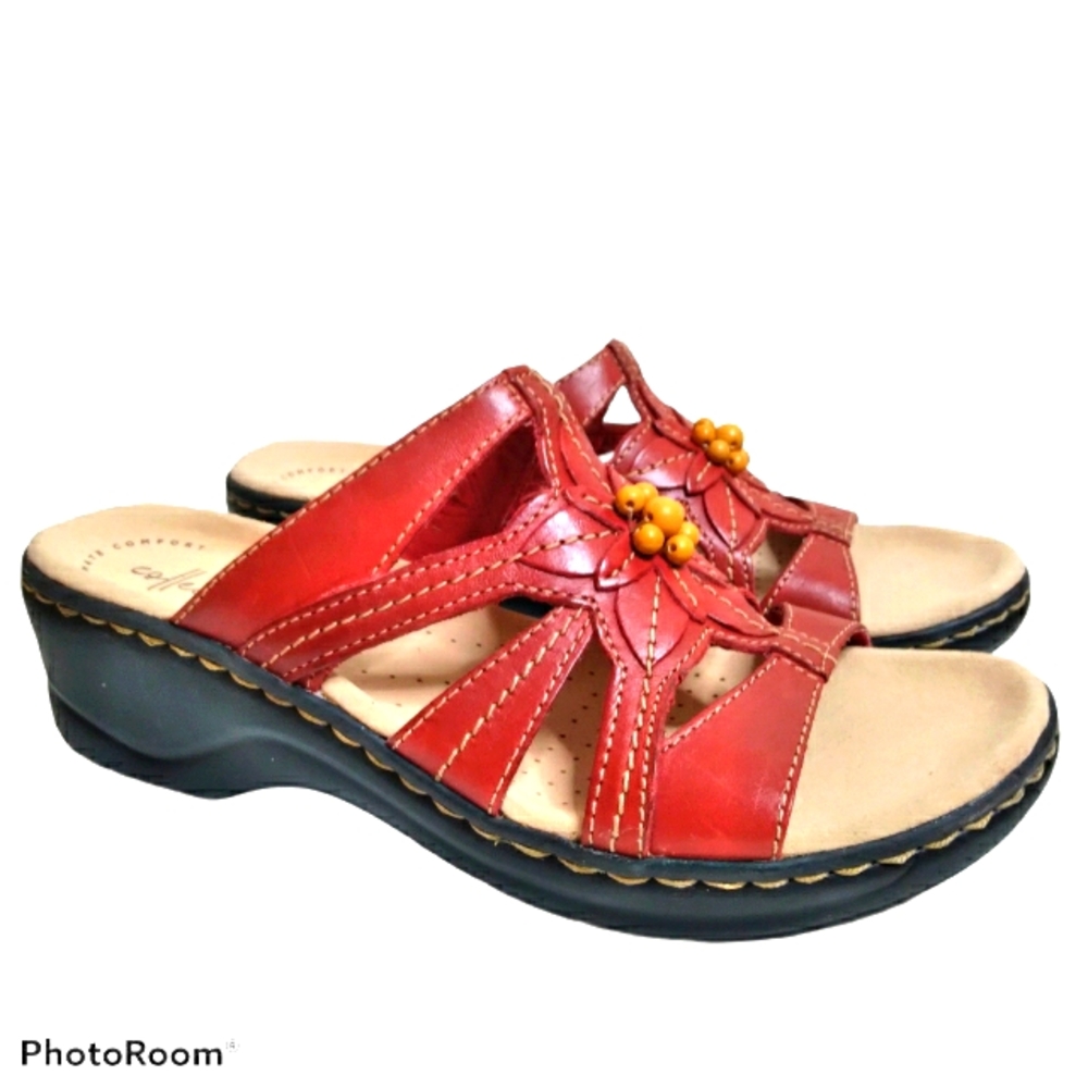 Collection by Clark's reddish beaded slip-on wedge